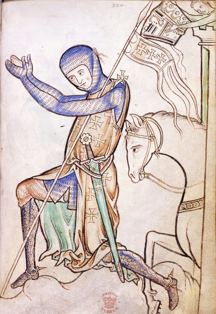 Knælende ridder fra Westminster Psalter, 13. århundrede (29372750322) af Georgia Levan Ramishvili from Tbilisi