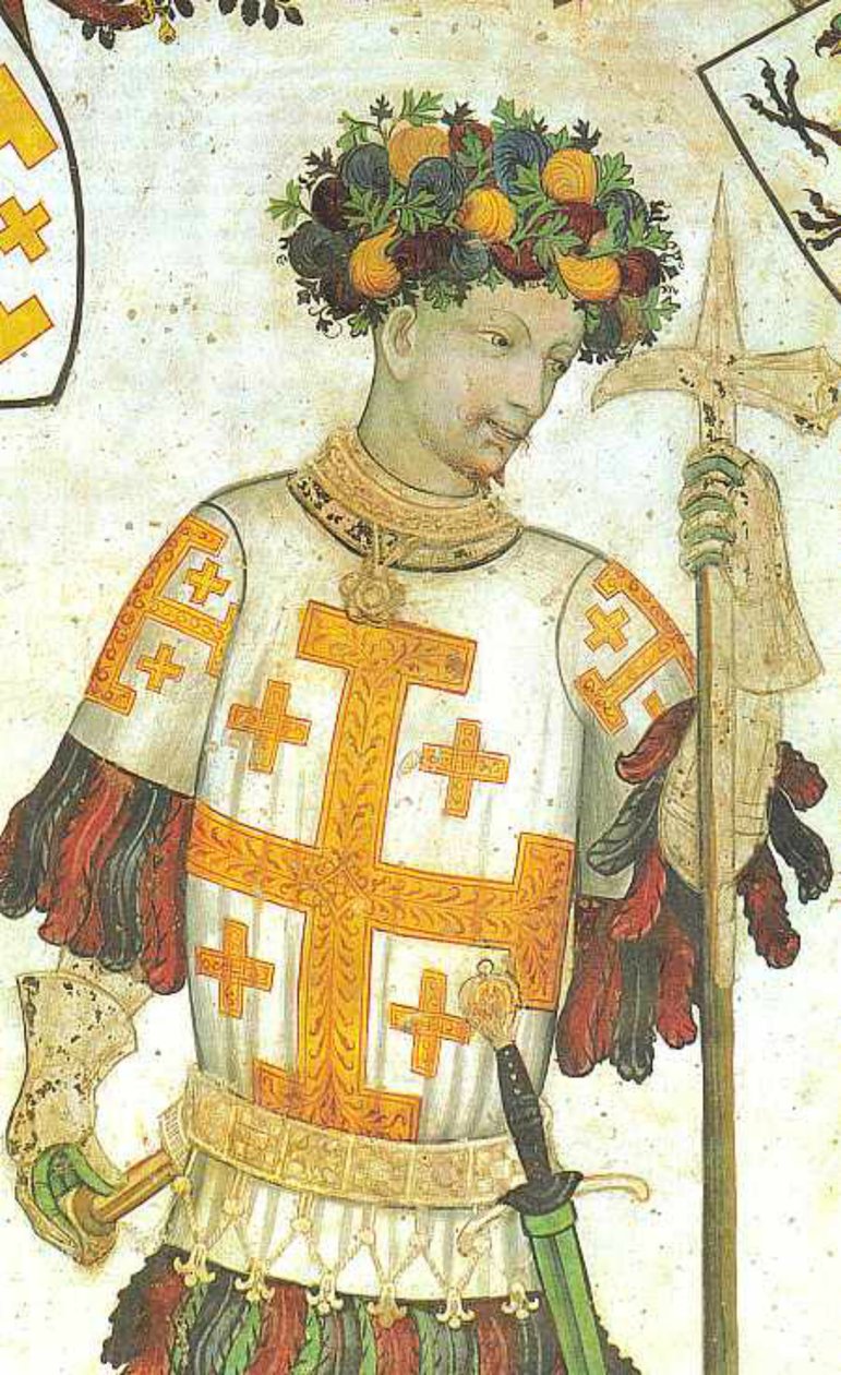 Manfred I af Saluzzo afbildet som Godfrey af Bouillon, freskomaleri af Giacomo Jaquerio, 1420 (25958141210) af Georgia Levan Ramishvili from Tbilisi