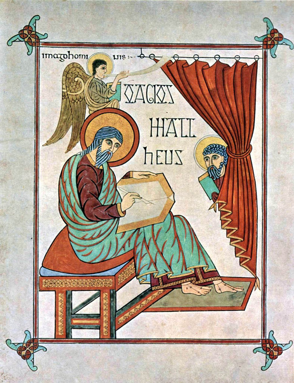 Evangelisten Matthæus, Lindisfarne-evangeliet, ca. 700 e.Kr. (22554486979) af Georgia Levan Ramishvili from Tbilisi