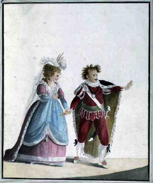 John Edwin (1749-90) og Sarah Siddons (1755-1831) (akvarel på papir) af Georgiana Jane Keate