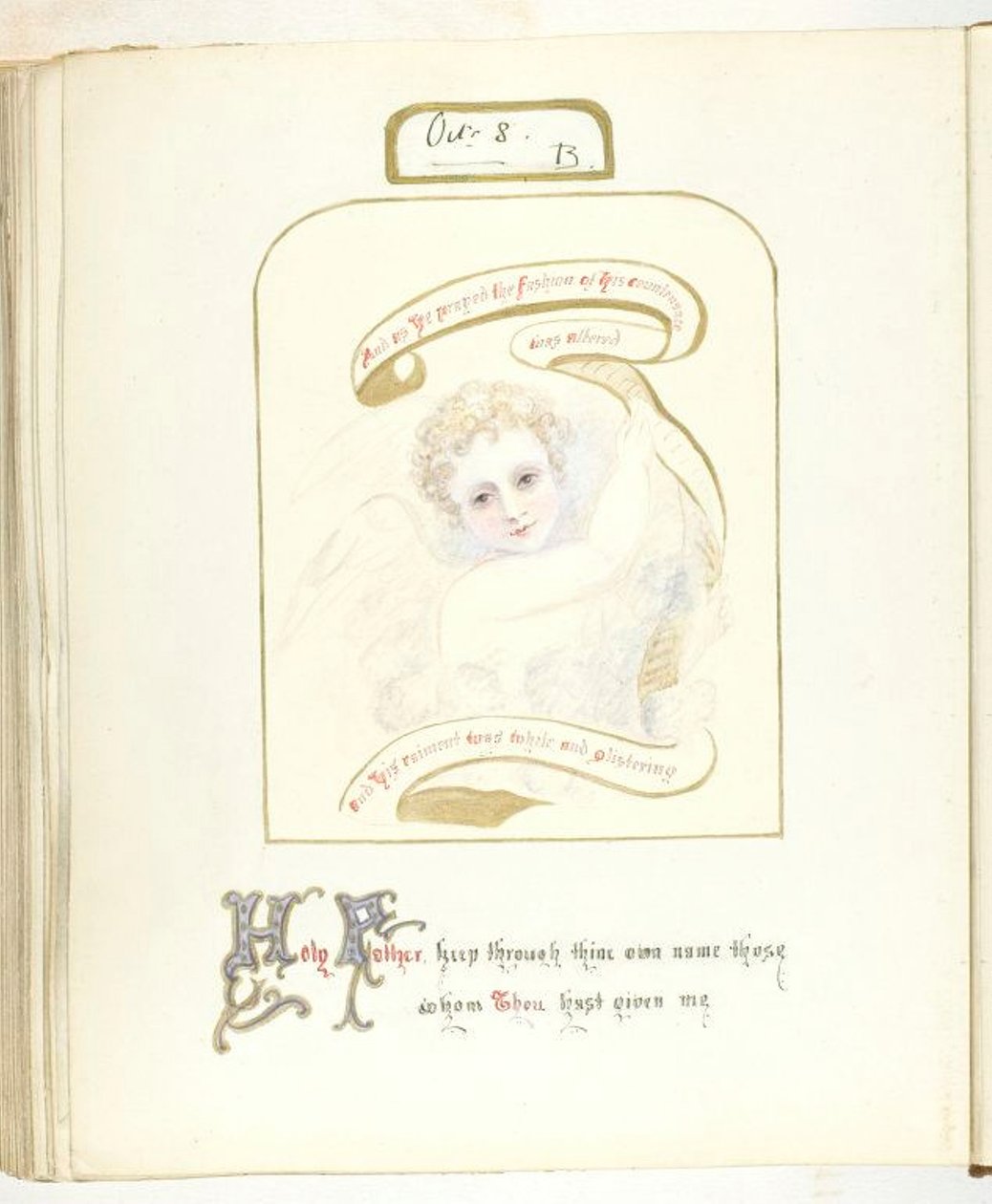 Uden titel [kerub og religiøs tekst], 185568. af Georgina Cowper