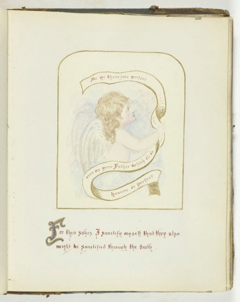 Uden titel [kerub med religiøs tekst], 185568. af Georgina Cowper