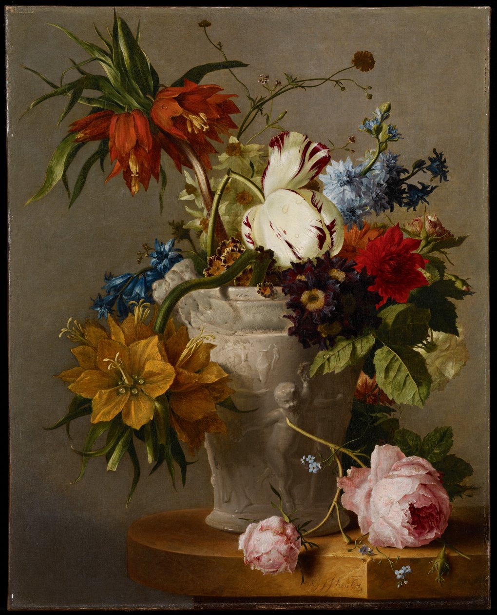 Et arrangement med blomster, 19. århundrede af Georgius Jacobus Johannes van Os