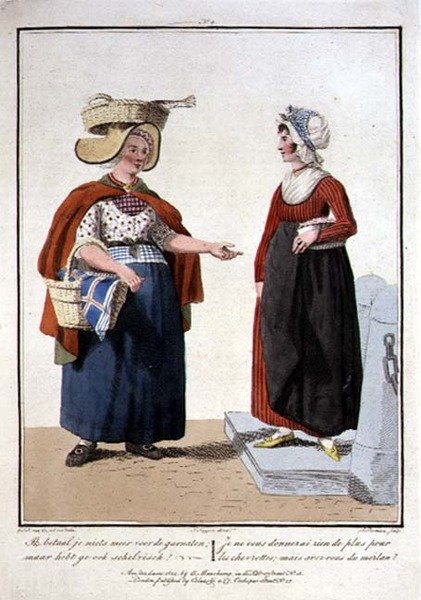 Fish Sellers, graveret af L. Portman af Georgius Jacobus Johannes van (after) Os