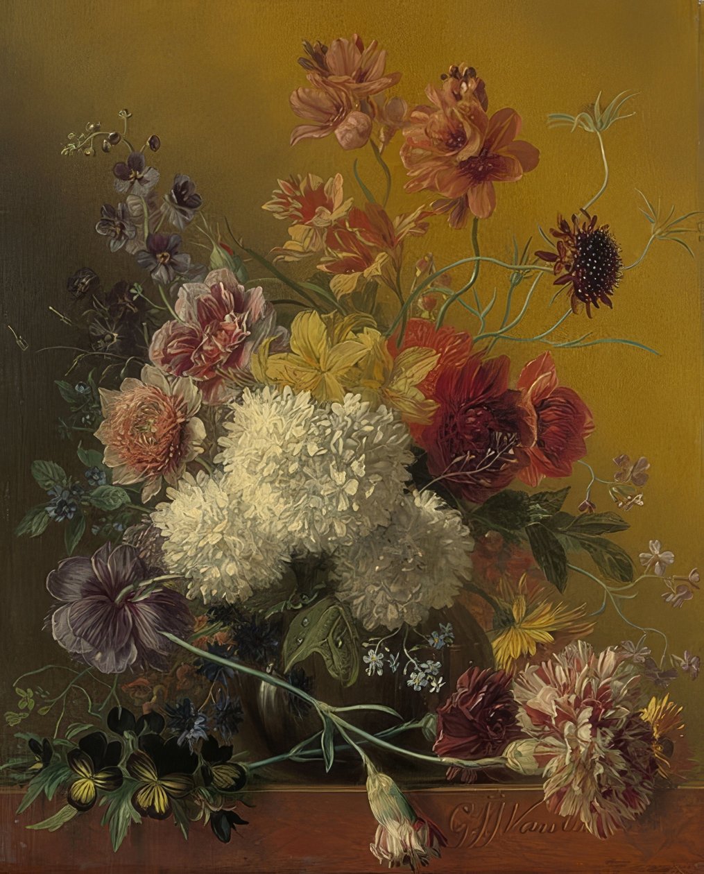 Blomster stilleben af Georgius Jacobus Johannes van Os
