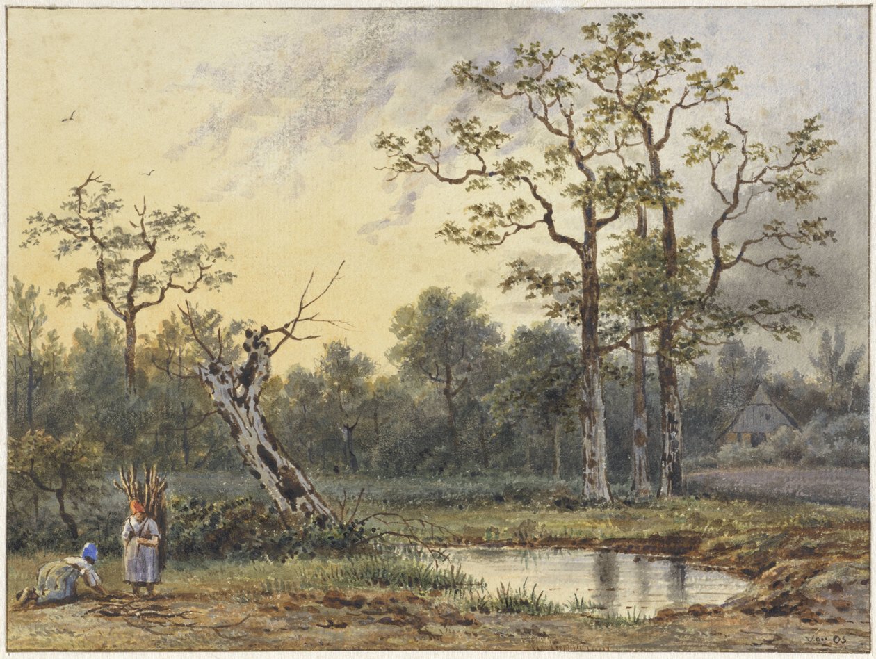 Landskab med to opsamlere af Georgius Jacobus Johannes van Os