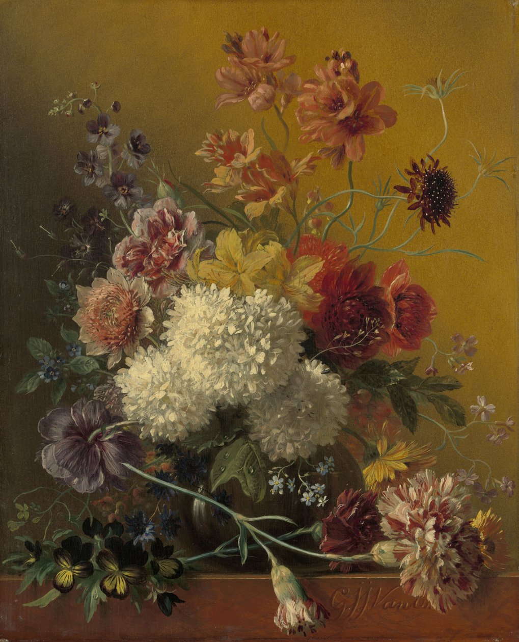 Stilleben med blomster af Georgius Jacobus Johannes van Os