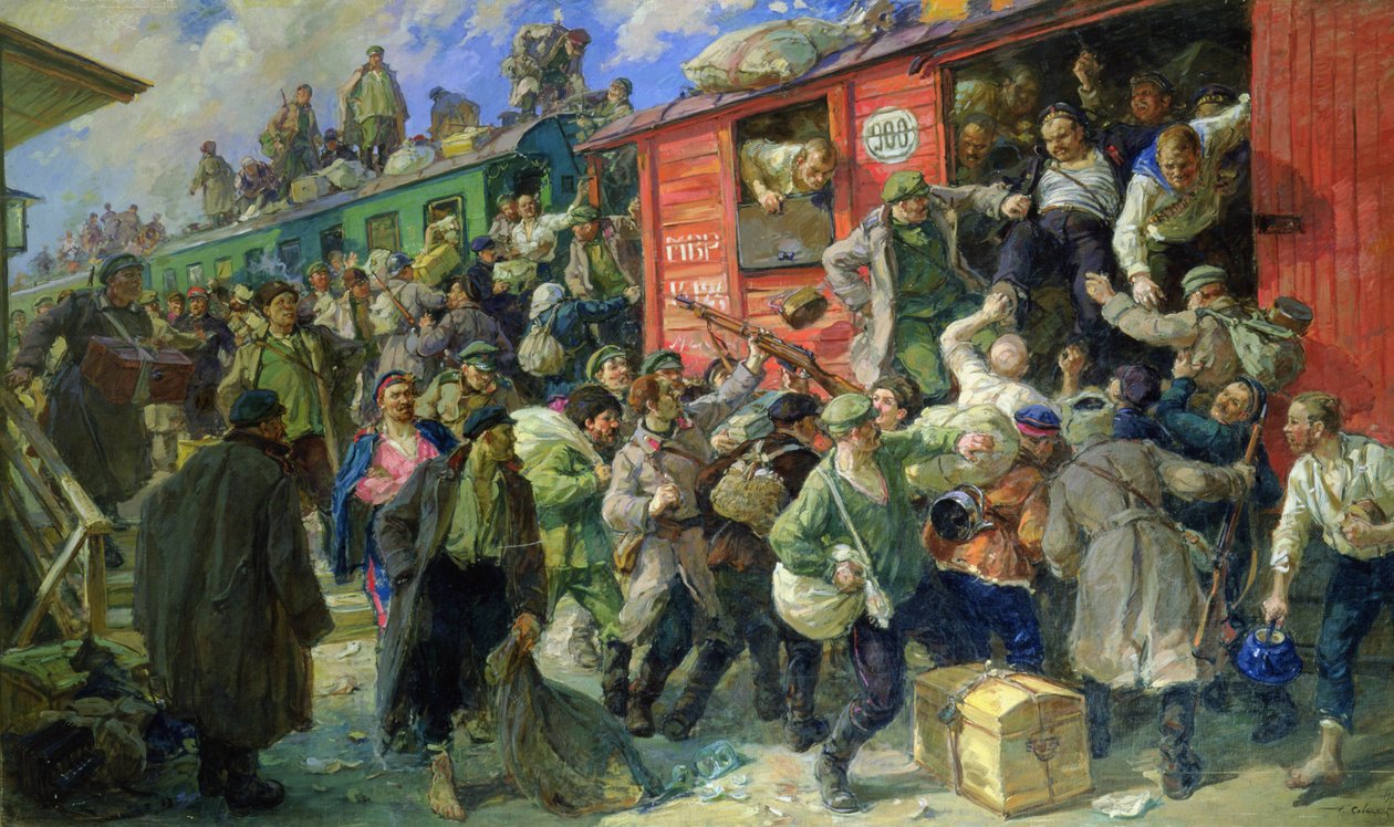 Spontan frigivelse af de tsaristiske væbnede styrker i 1917 af Georgiy Konstantinovich Savitsky