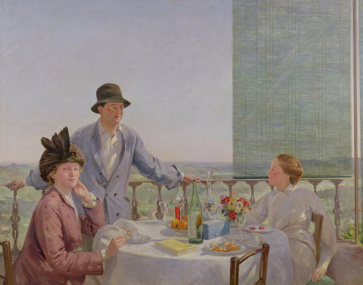 Portrætgruppe med Albert Rutherston (1881-1953) (Efter frokost) 1910 af Gerard Chowne