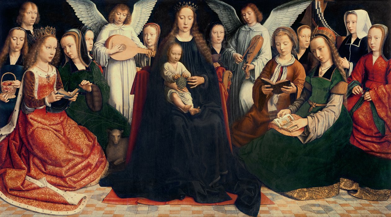 Jomfru og barn med hellige, ca. 1509 (for detaljer se 281594) af Gerard David