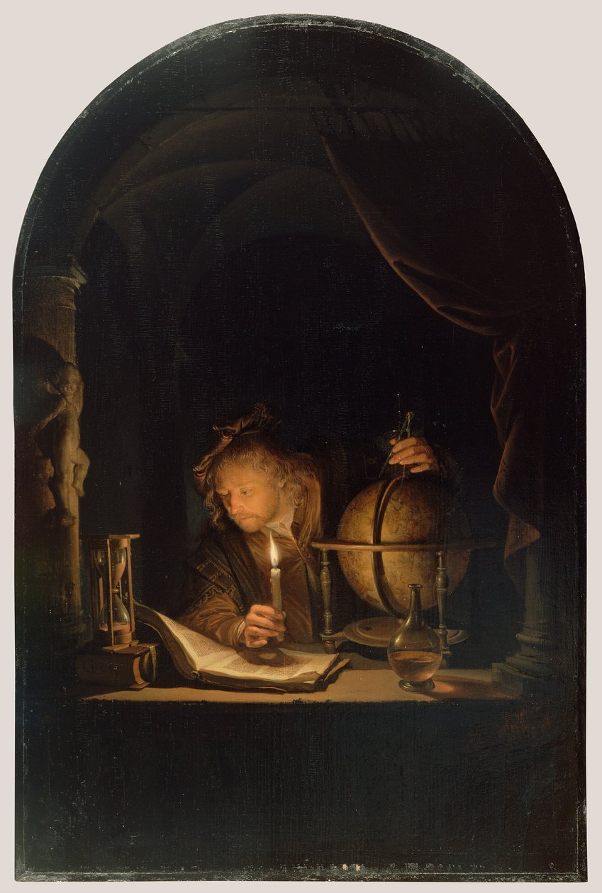 Astronom ved Candlelight af Gerrit Dou