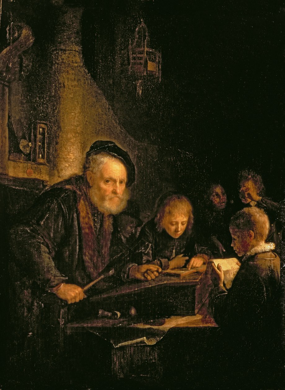 Skolemesteren, 1645 af Gerrit Dou