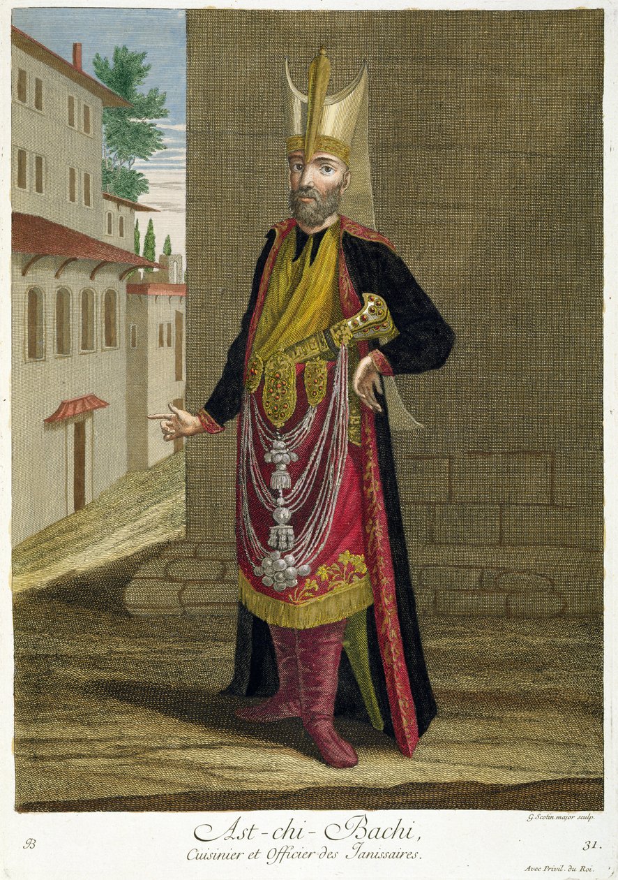 Ast-chi-Bachi, kok og janitsjarofficer, 1700-tallet af Gerard Jean Baptiste Scotin