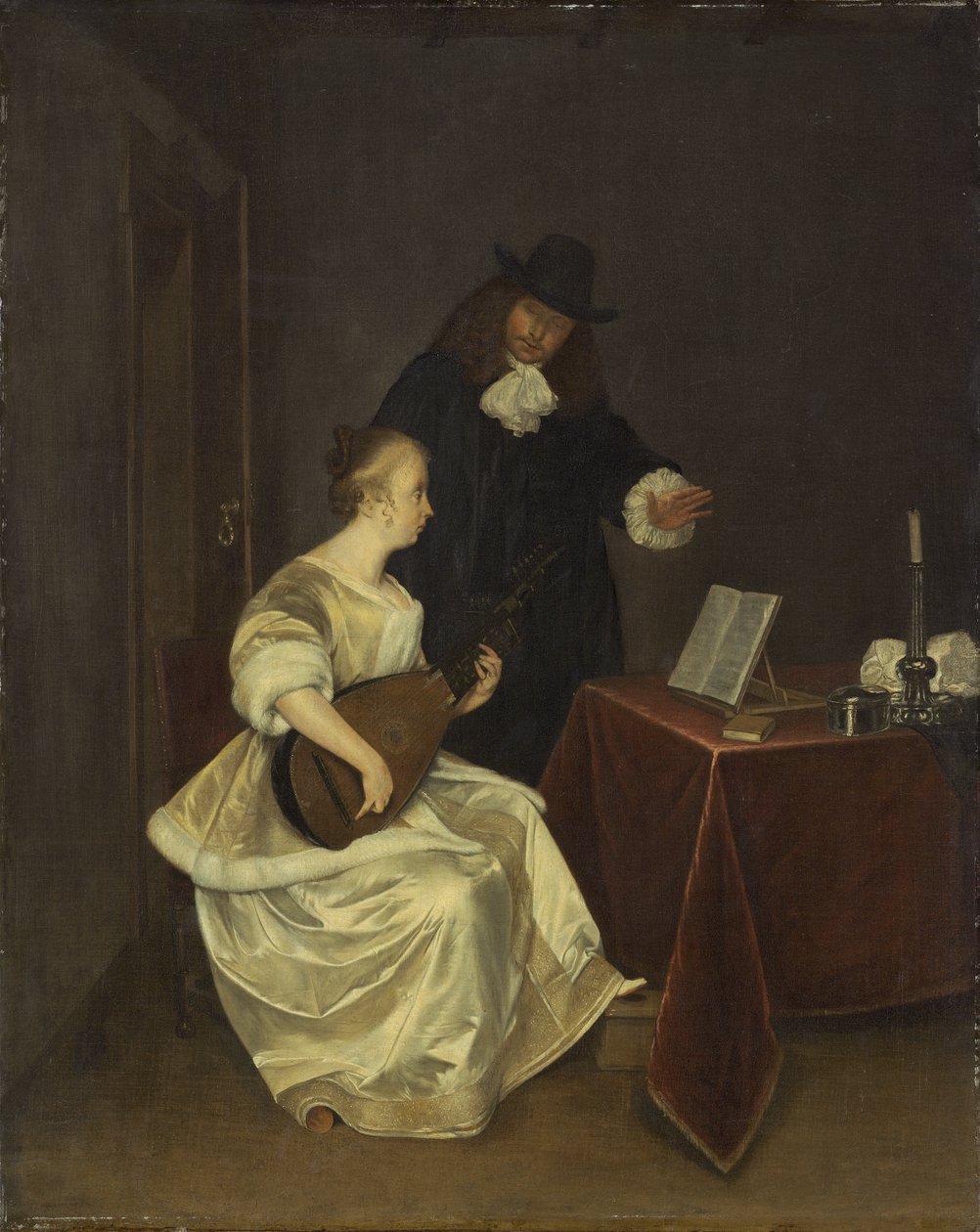 Musikundervisning, ca.1670 af Gerard ter Borch