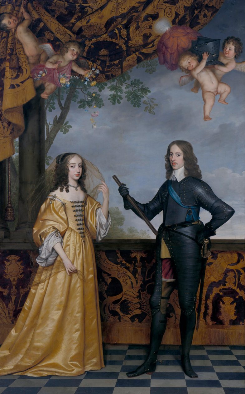 Dobbeltportræt af William II (1626-1650), prins af Orange og hans kone Mary Stuart (1631-1660) af Gerrit van Honthorst