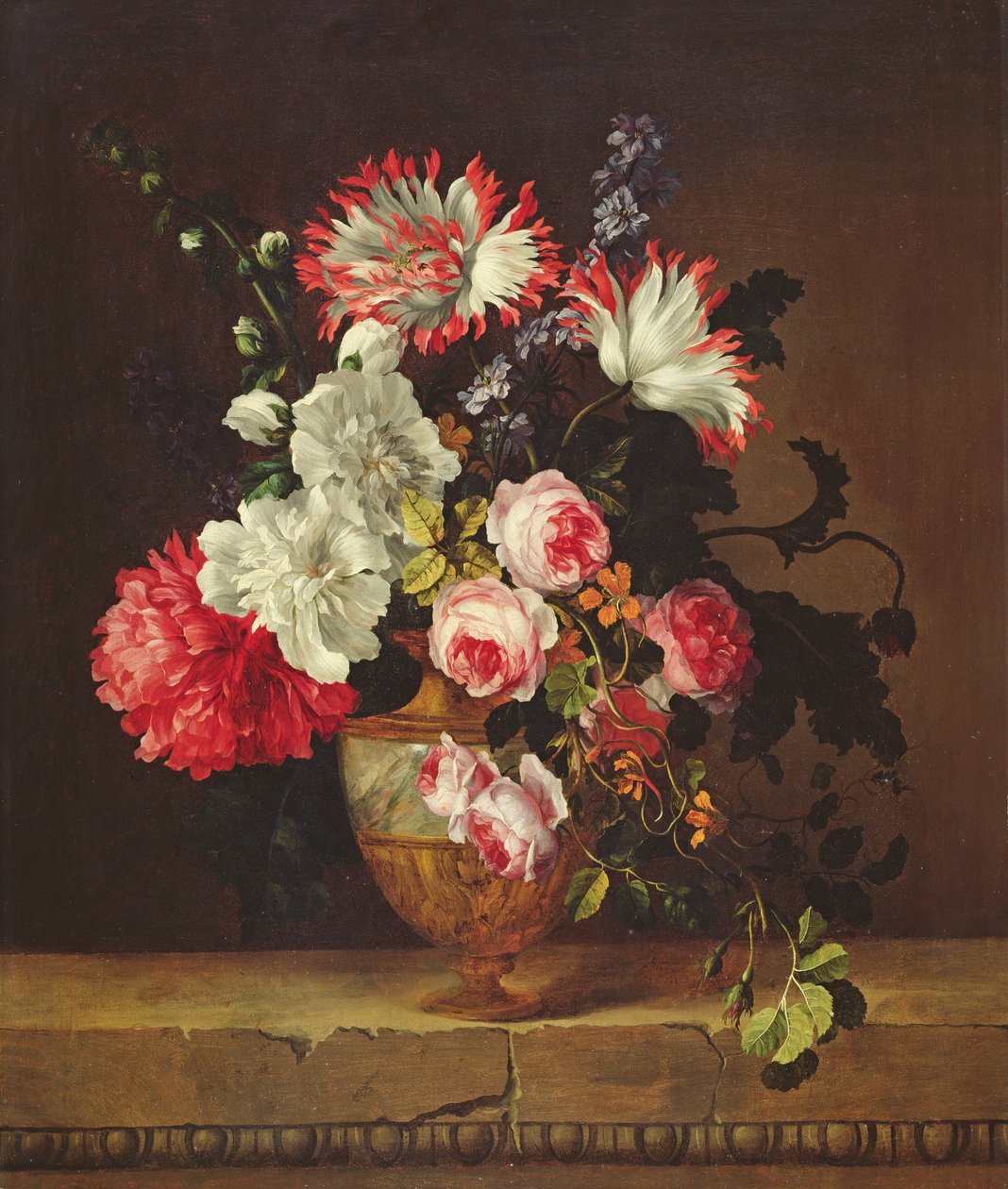 Vase med blomster af Gerard van Spaendonck