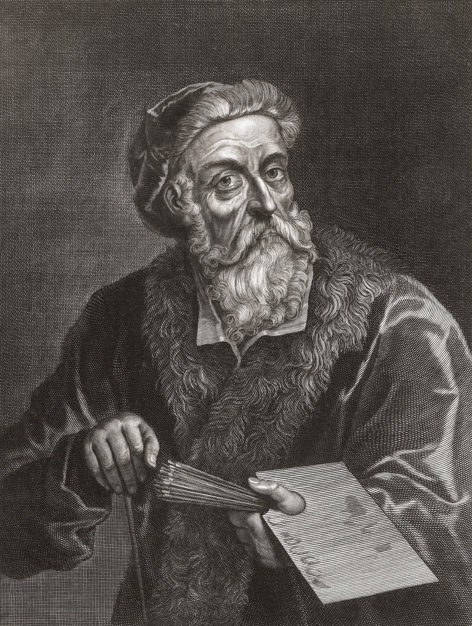 Titian. Muotokuva. (Tulosta) af Gerard (after) Edelinck