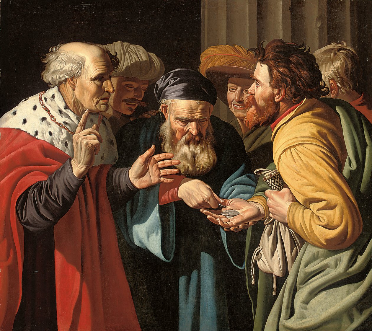 The Payment of Judas (olie på lærred) af Gerard (manner of) Seghers
