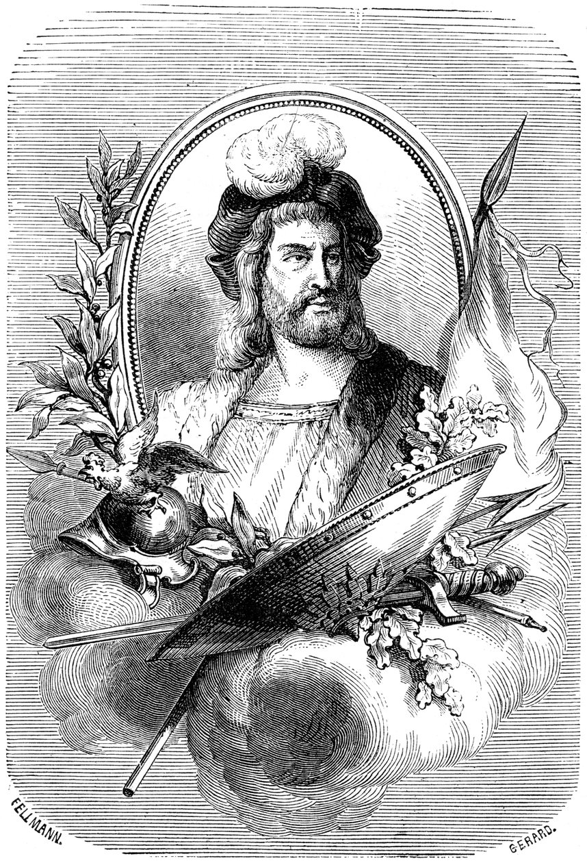 Pierre Terrail de Bayard, fransk soldat fra det 16. århundrede, 1882-1884. af Gerard