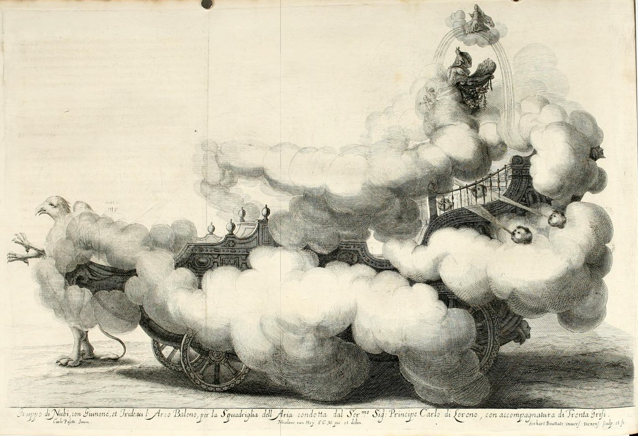 Sejrstvist om luft og vand. Glædelig fest på hesteryg - Vognen (1667) af Gerard Bouttats