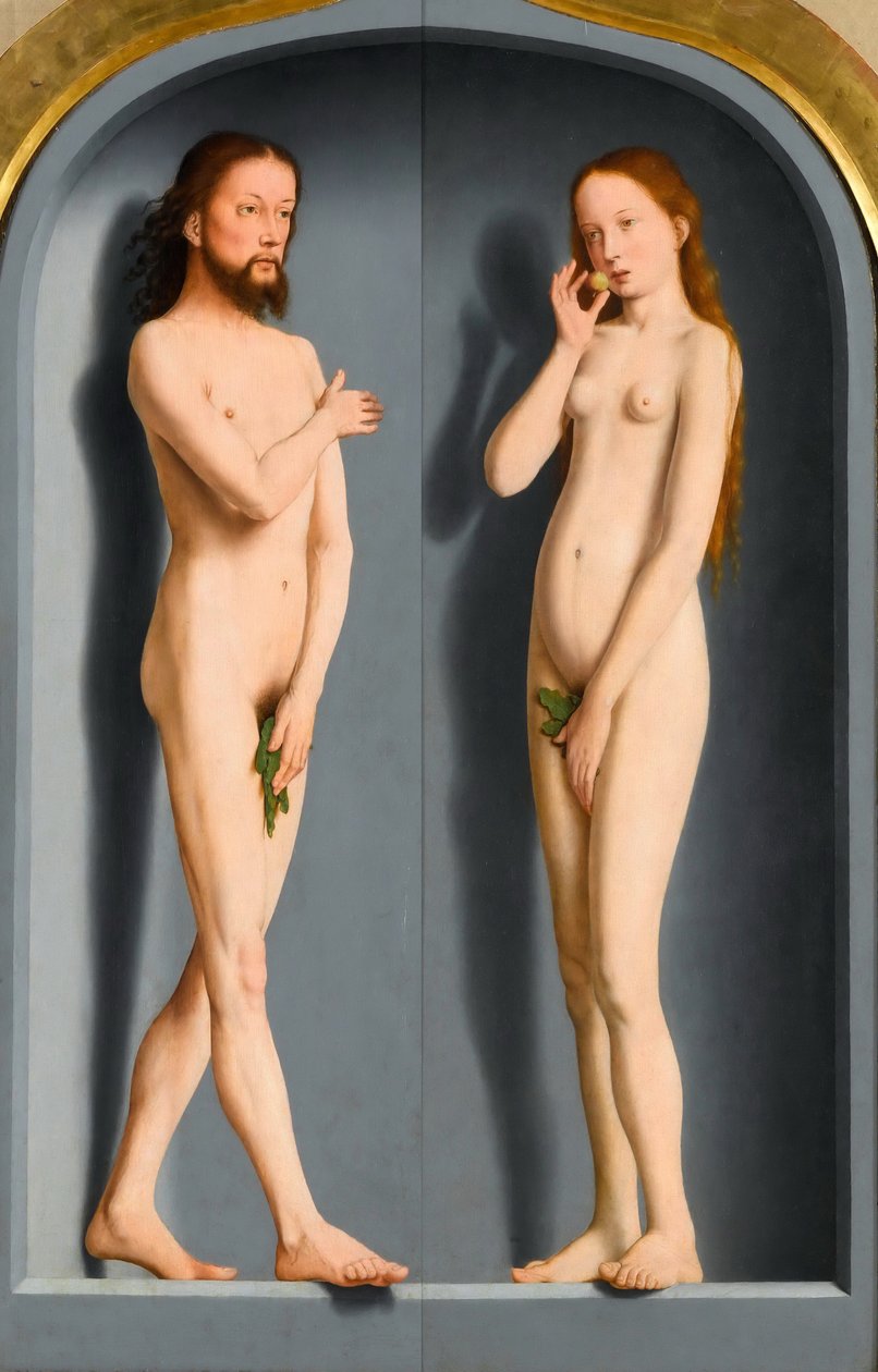 Adam og Eve Sedano Family Triptykon, udvendige paneler af Gerard David
