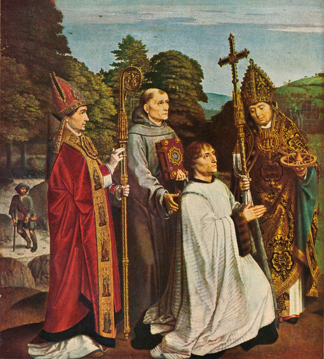 Kanon Bernardijn Salviati og tre hellige, 1501, 1909 af Gerard David