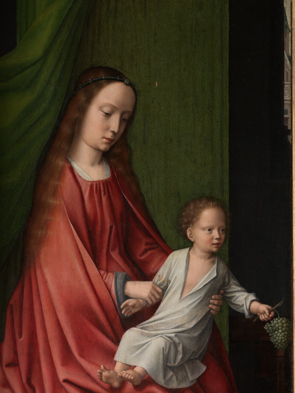 Detalje af et udvendigt panel af Kristi dåb, ca. 1502-08 (olie på panel) af Gerard David