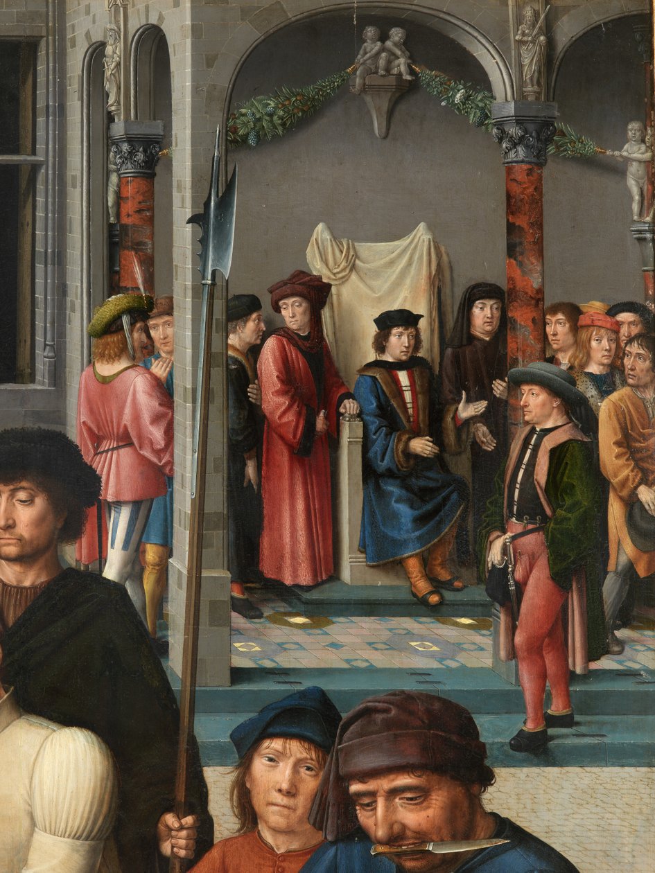 Detalje af affyringen af Sisamnes af Gerard David