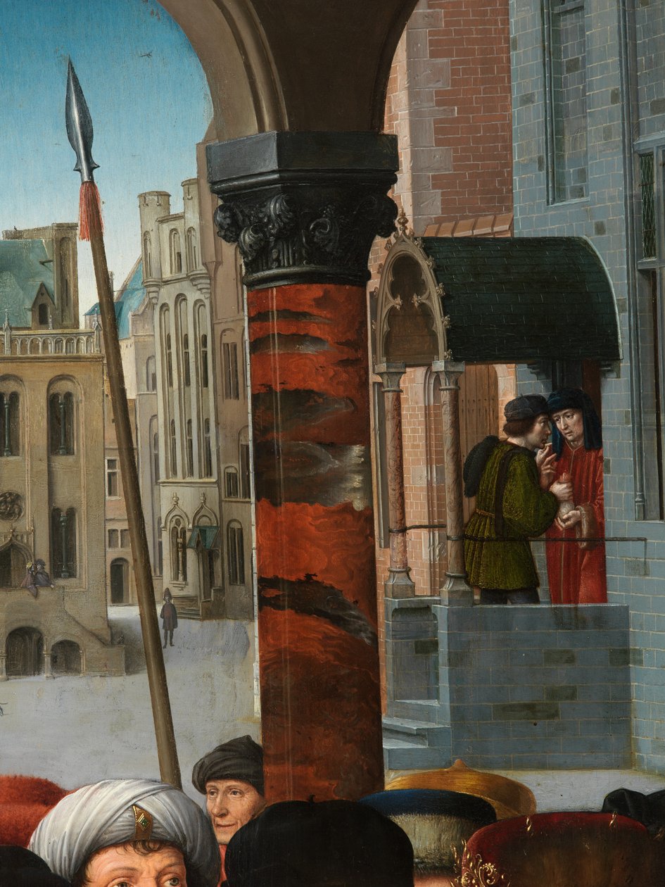 Detalje af Cambyses-dommen af Gerard David