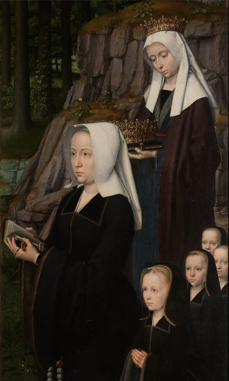 Detalje af højre panel af Kristi dåb, ca. 1502-08 (olie på panel) af Gerard David