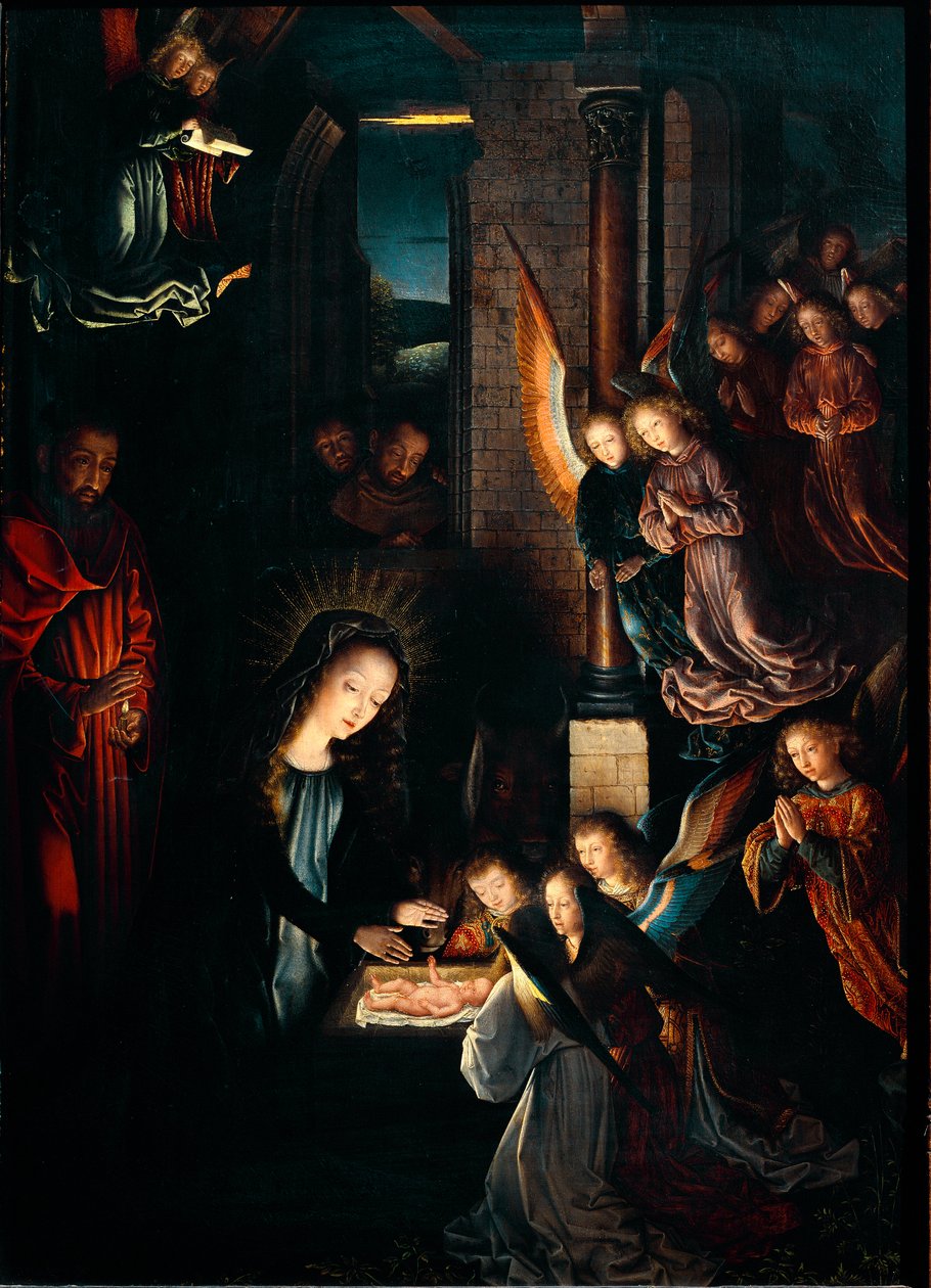 Nativite maleri af Gerard David (1460-1523). 1495. Dim. 57x41 cm Wien, Kunsthistorisches Museum af Gerard David