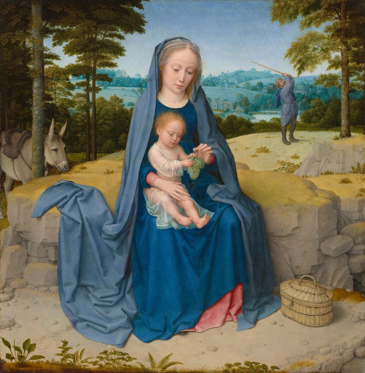 Hvil på flugten til Egypten, ca. 1510 (olie på panel) af Gerard David