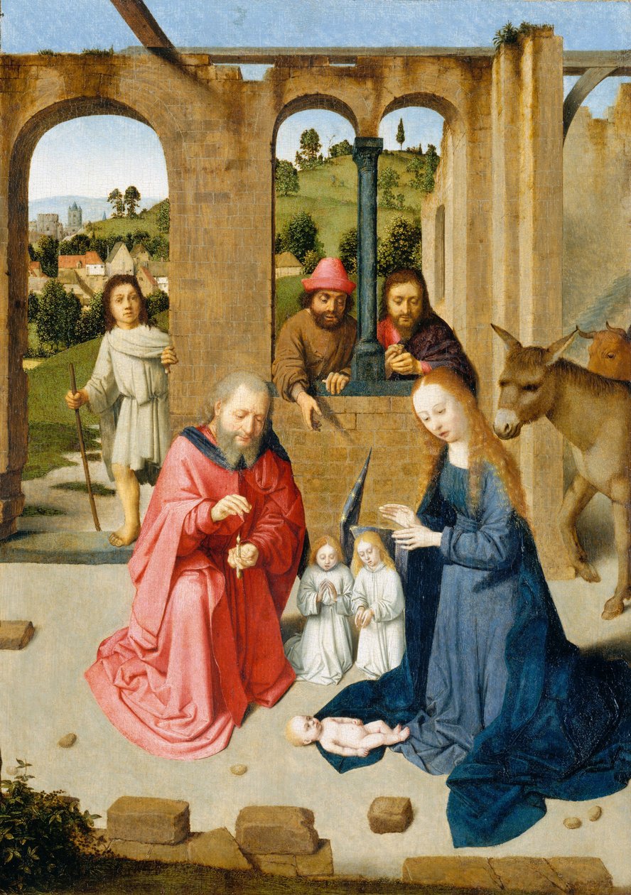 Fødselen, c.1482 af Gerard David