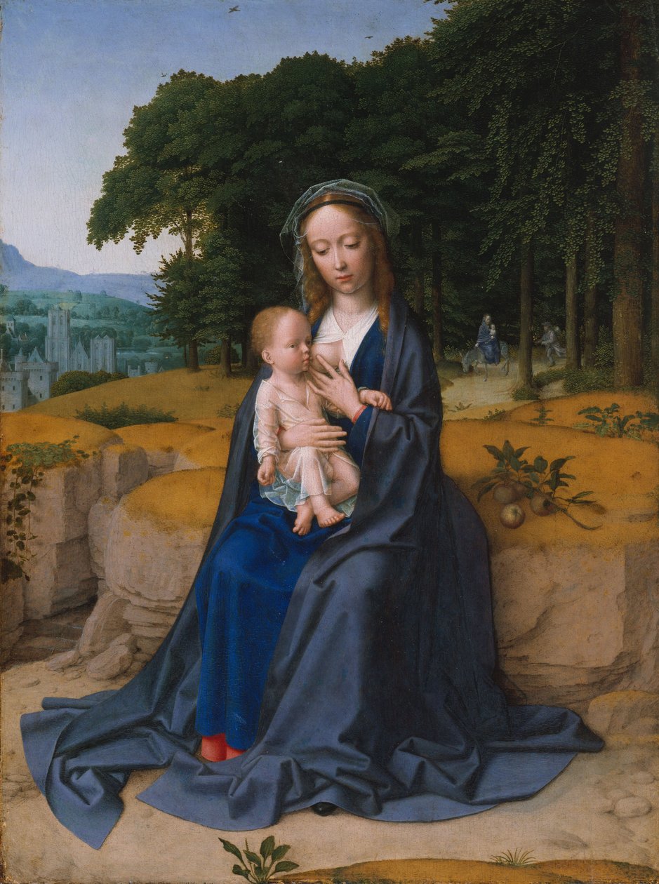 Resten på flugten til Egypten, ca. 1512-15 (olie på træ) af Gerard David