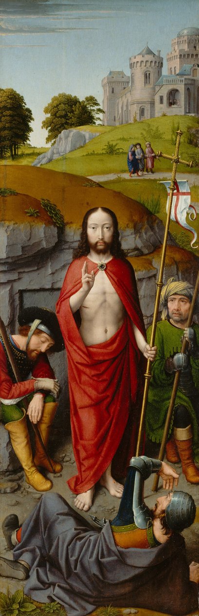 Opstandelsen med Emmaus-pilgrimmene, ca. 1510 (olie på egetræspanel) af Gerard David