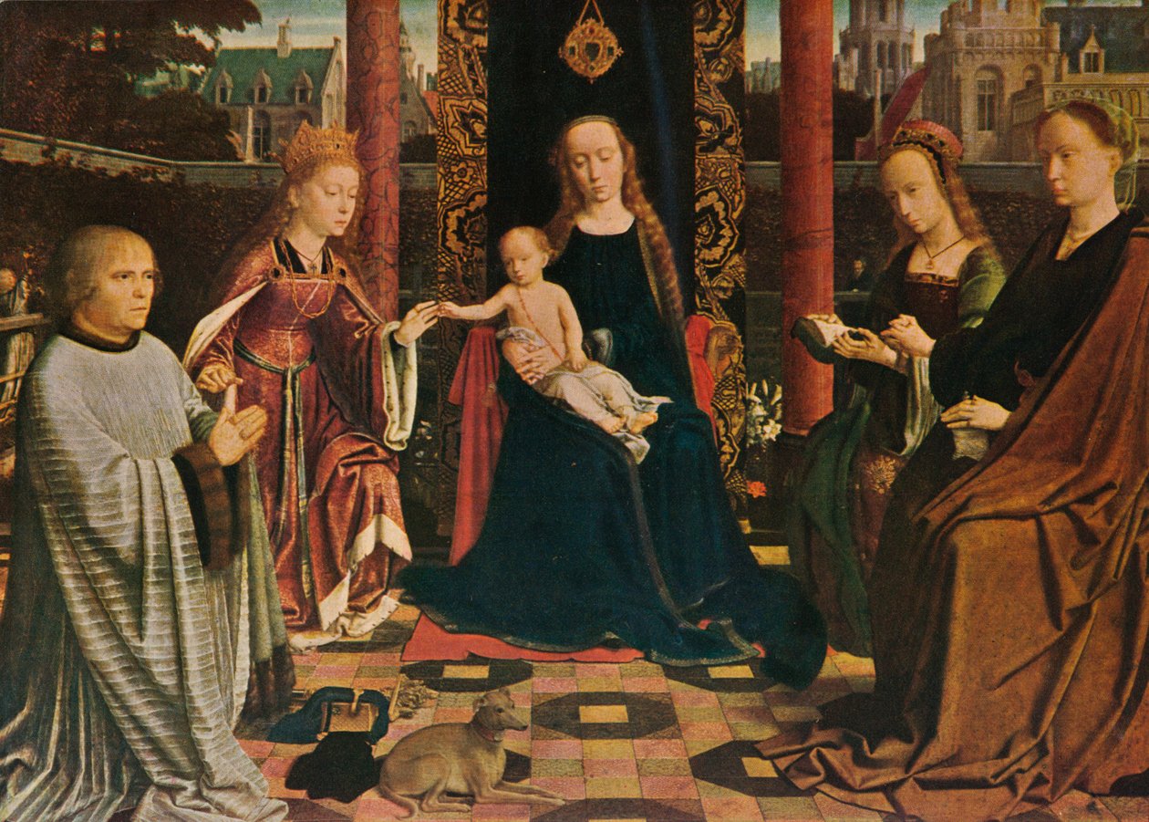 Jomfruen og barnet med hellige og donor, 1510, 1909 af Gerard David