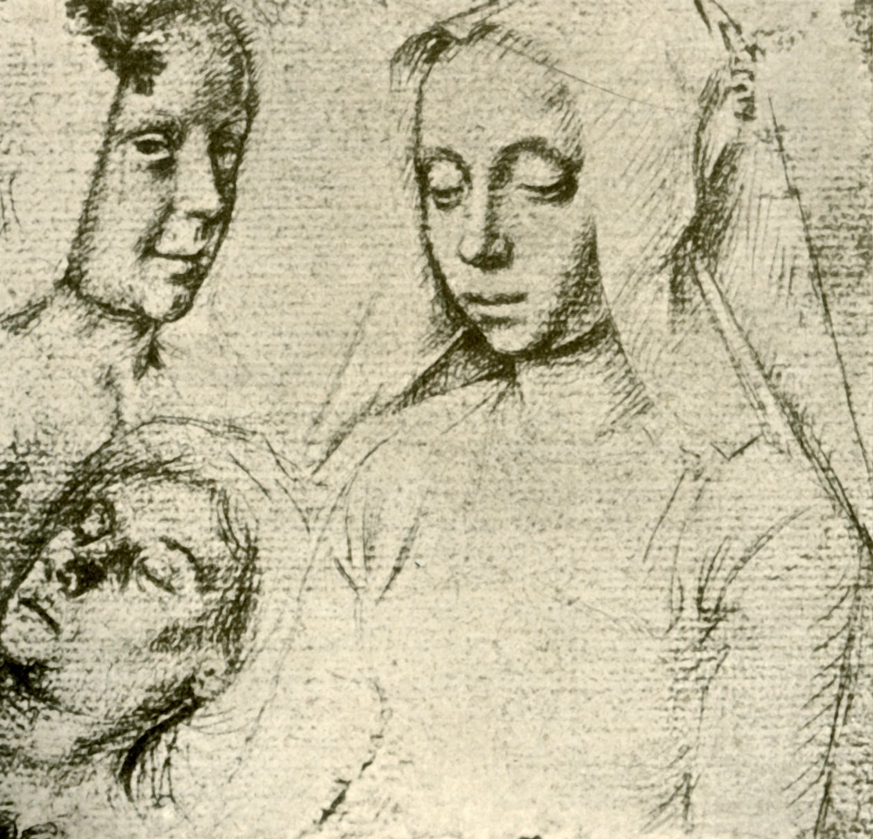 Tre kvindelige hoveder, slutningen af det 15.-begyndelsen af det 16. århundrede, 1908. af Gerard David