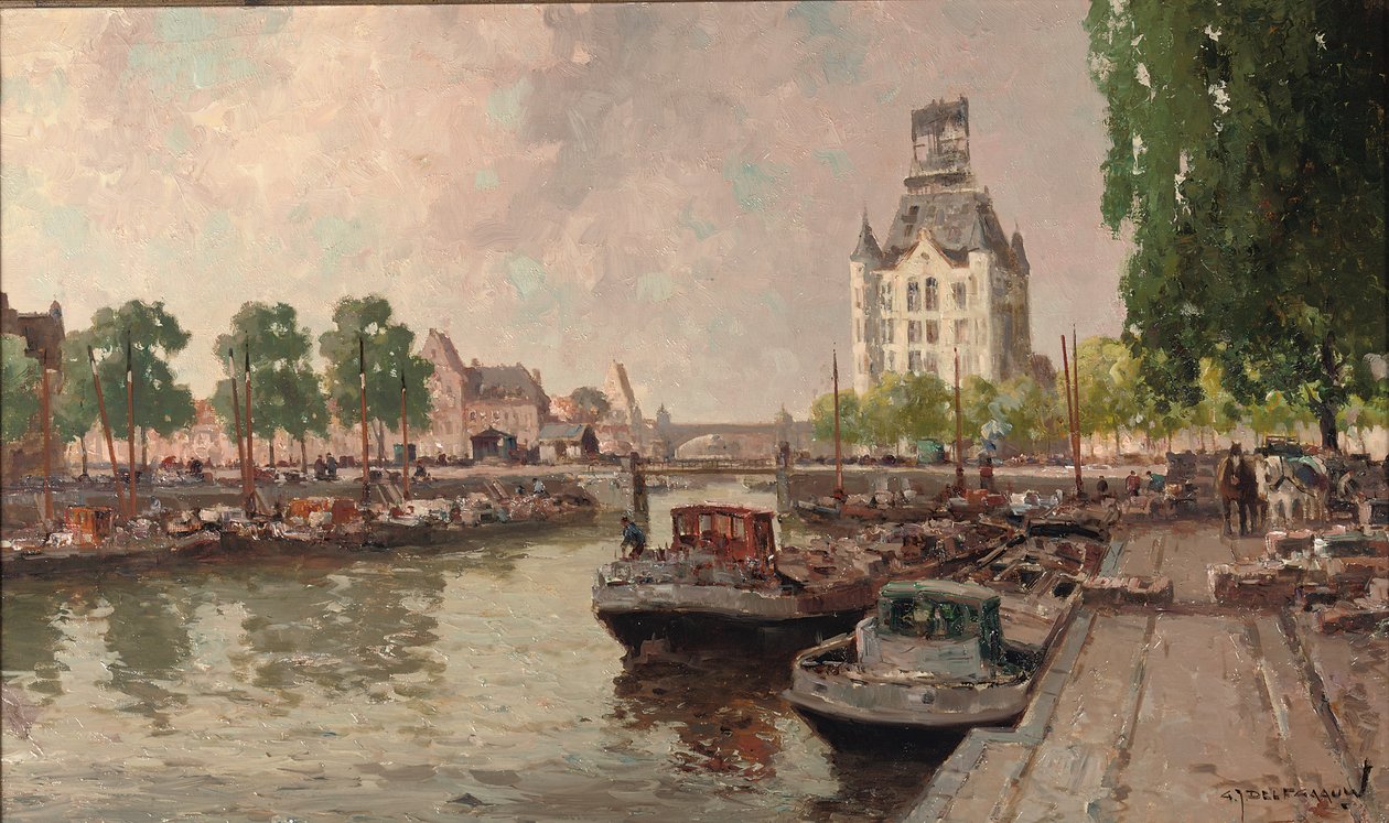 Udsigt over Witte Huis, Rotterdam (olie på lærred) af Gerard Delfgaauw