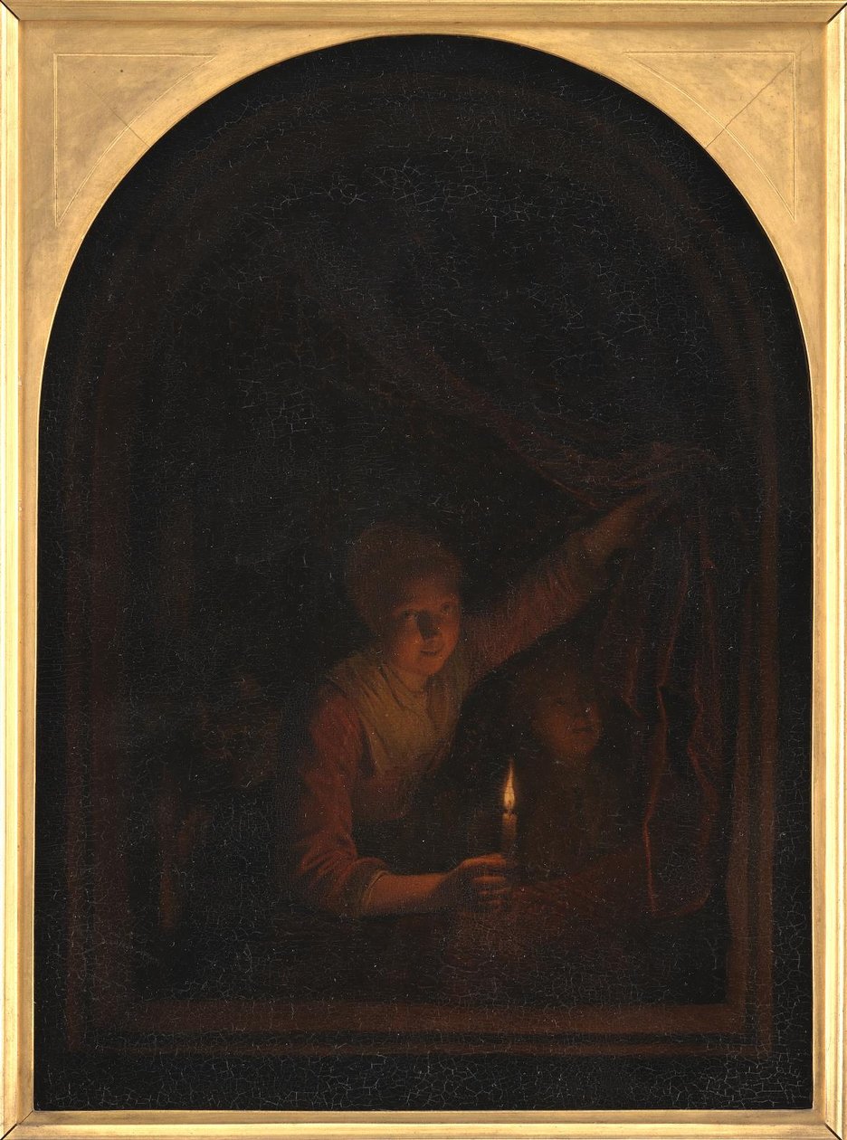 Pige med et stearinlys af Gerrit Dou