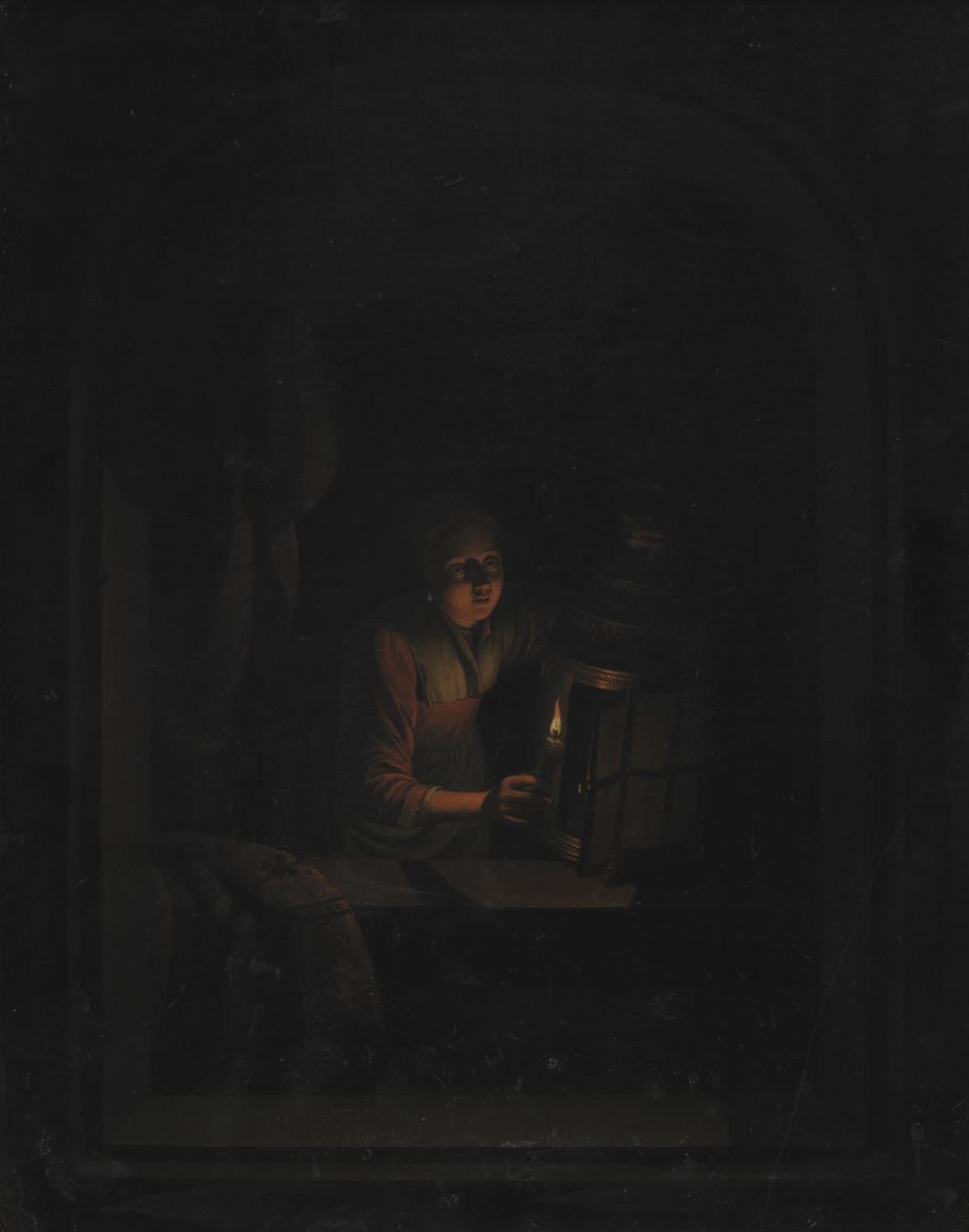 Pige med et stearinlys af Gerrit Dou