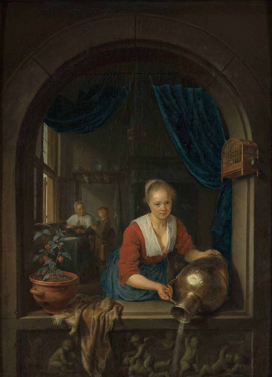 Stuepige ved vinduet, ca. 1660 af Gerrit Dou