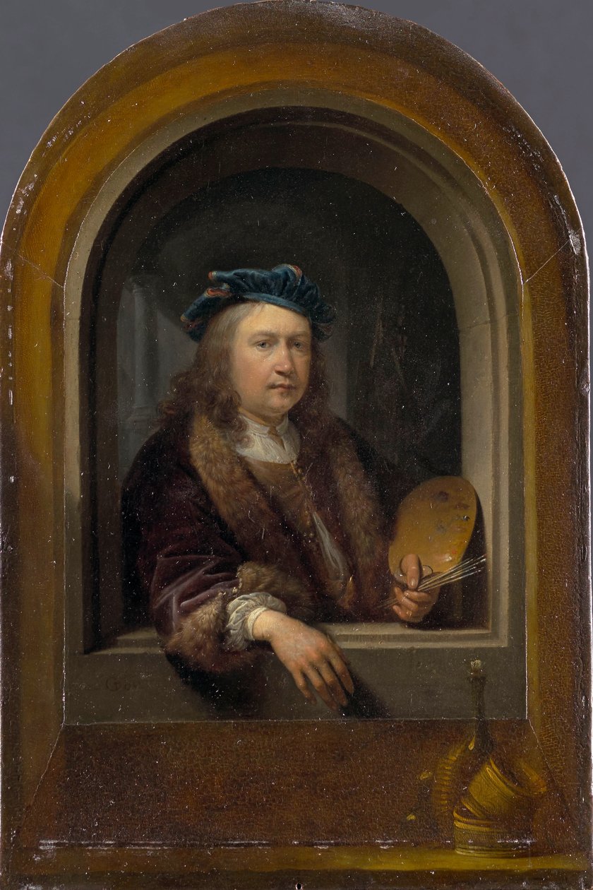 Selvportræt med palet, ca. 1660. af Gerrit Dou