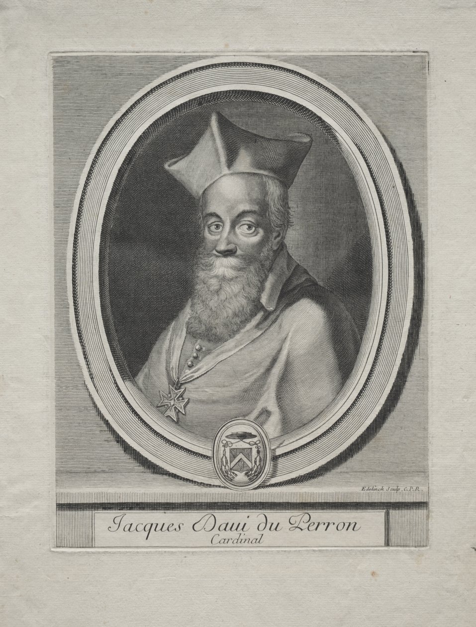 Kardinal Jacques Davey Duperron af Gérard Edelinck