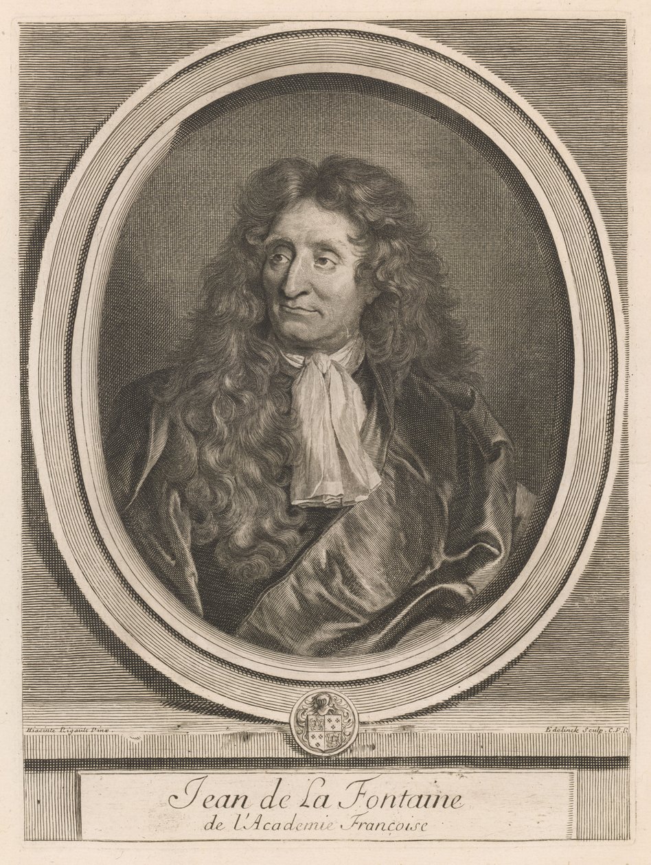 Jean de La Fontaine, fra bogen Les hommes illustres..., bd. I, af Charles Perrault af Gérard Edelinck