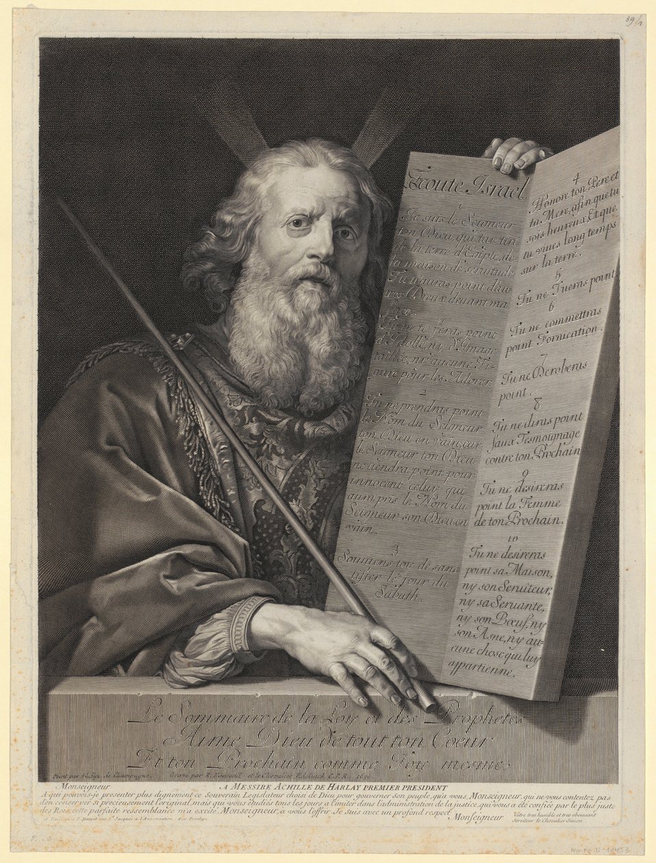 Moses med lovtavlerne af Gérard Edelinck