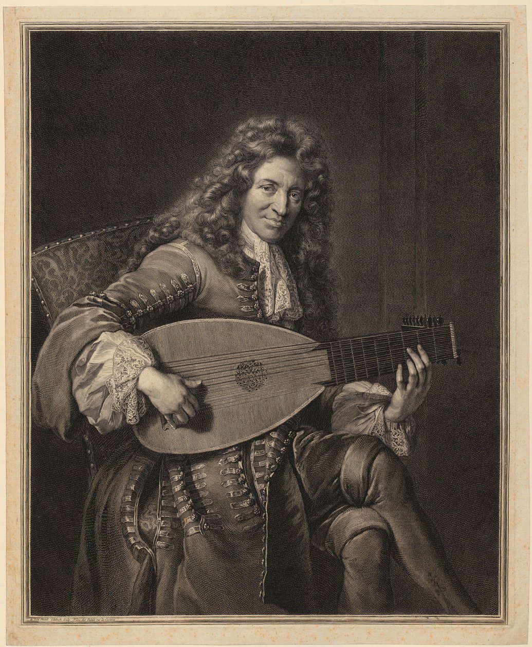 Portræt af Charles Mouton af Gérard Edelinck