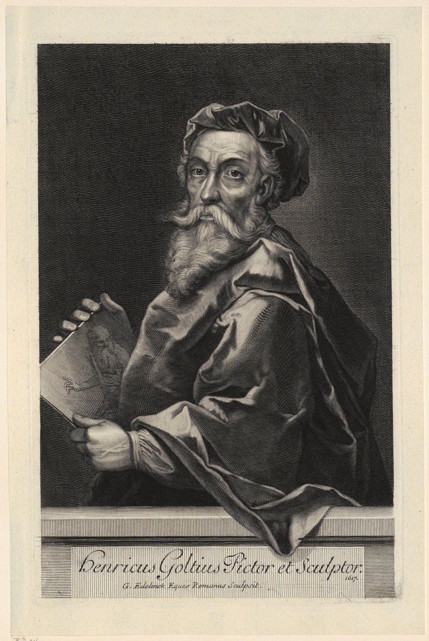 Portræt af Hendrick Goltzius af Gérard Edelinck
