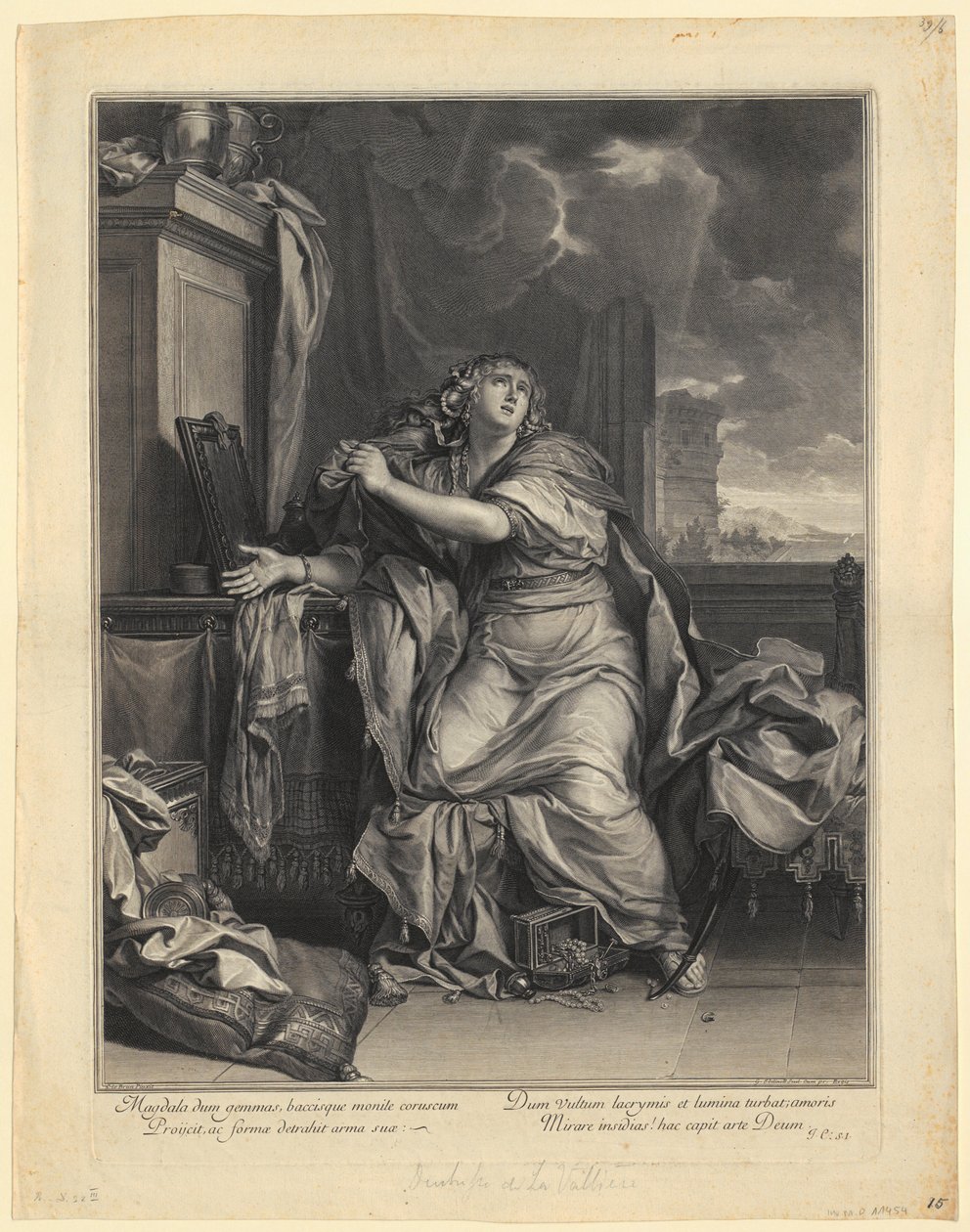 Portræt af Jean-Baptiste Santeuil af Gérard Edelinck
