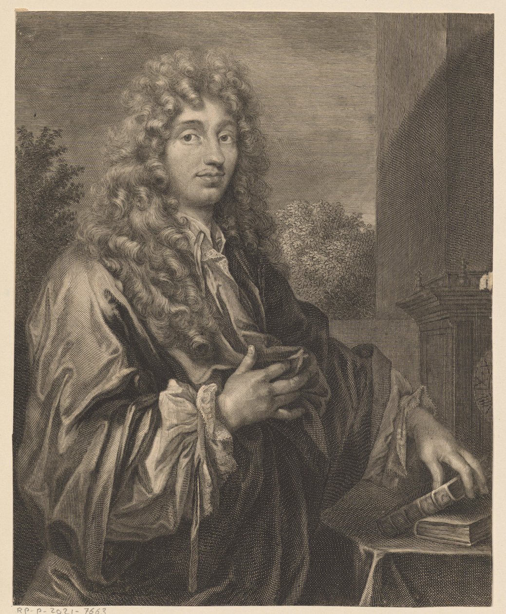 Portræt af Christiaan Huygens af Gérard Edelinck