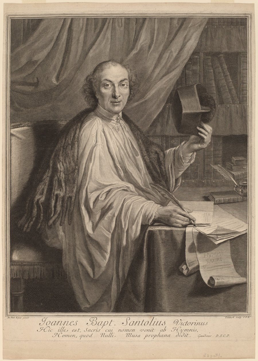 Jean-Baptiste Santeuil af Gerard Edelinck after Chevalier Dumee
